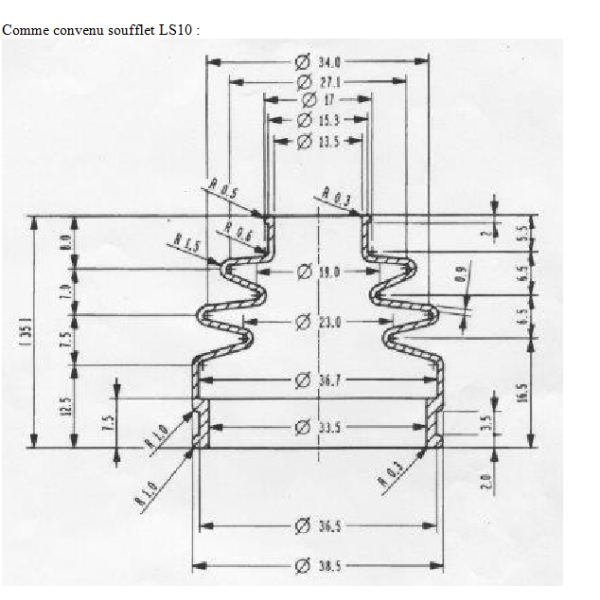 Soufflet de distributeur hydraulique